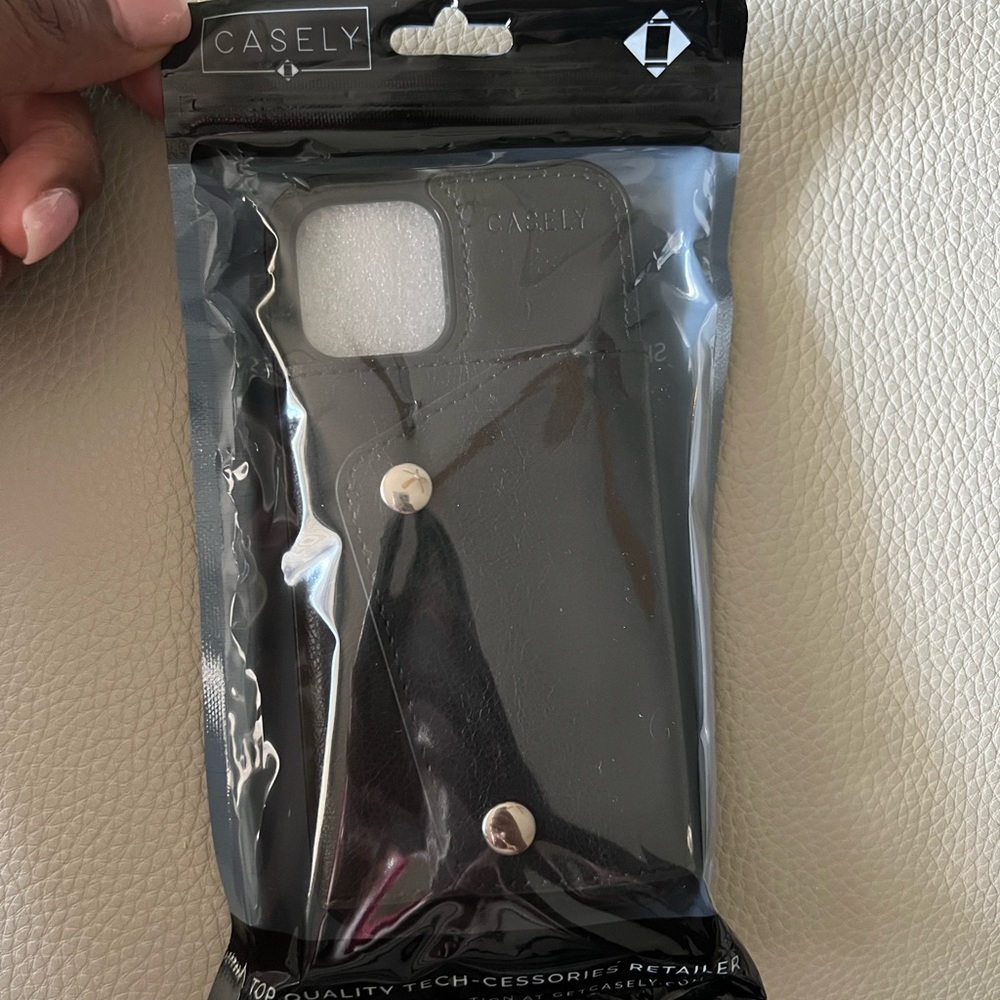 Casey Black Vegan Leather Wallet Case (12 /12 Pro)